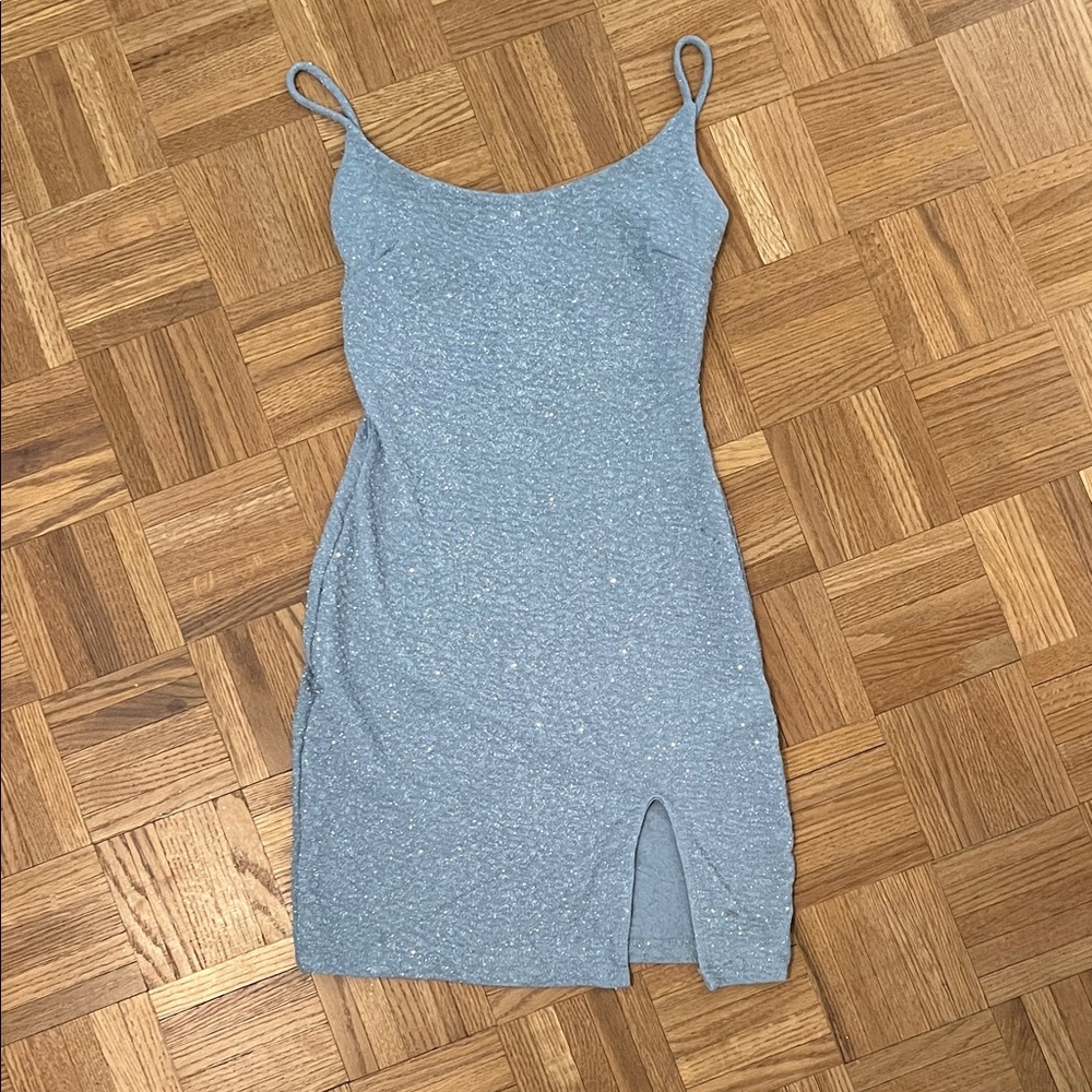 Elegant Blue Spaghetti Strap Dress